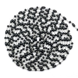 Black Spinel Jade 36 Inch 92.5 Sterling Silver Plated 4 mm - 4 x 6 mm Rondelle Drum Faceted Smooth Beads Necklace Chains Bulk for DIY Necklace Bracelet Choker Jewellery Making DIY Crafting 3 Feet