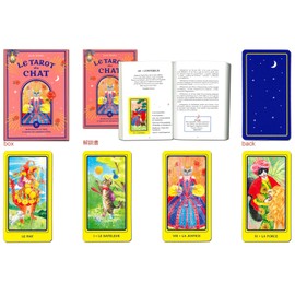 Tarot Cards, Divination Telling, 78 Pieces, Cat Tarot LE TAROT du CHAT Japanese Instruction Manual Included (English Language Not Guaranteed)