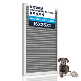16x25x1 Air Filter-MERV 8, Washable & Reusable Electrostatic Filter, AC/HVAC Furnace Filters, Lasts a Lifetime, Permanent Air Filter, Breathe Fresher,Home And Office Actual Size:15.5x24.65x0.82 Inch