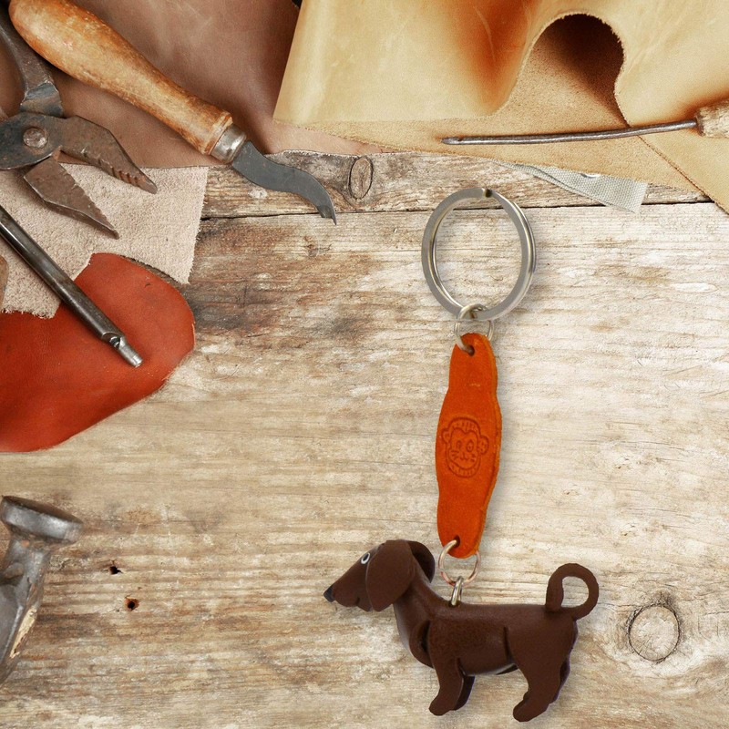 MONKIMAU Leather Keyring Labrador Retriever Dog