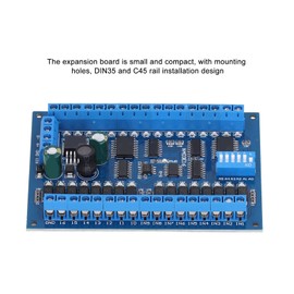 16 Input 16 Output Expansion Board RS485 16 Channel Remote Control Switch Module PLC IO Module DC 6.5‑30V for Smart Home Camera(Single board)