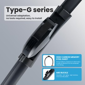 CHOYUR Type-G 20"+18" Windshield Wipers All-Season Blades,Universal Fit for Most Vehicles (Pack of 2)