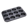 I-Bake 12 Cup Mini Muffin Pan, Black, Carbon Steel
