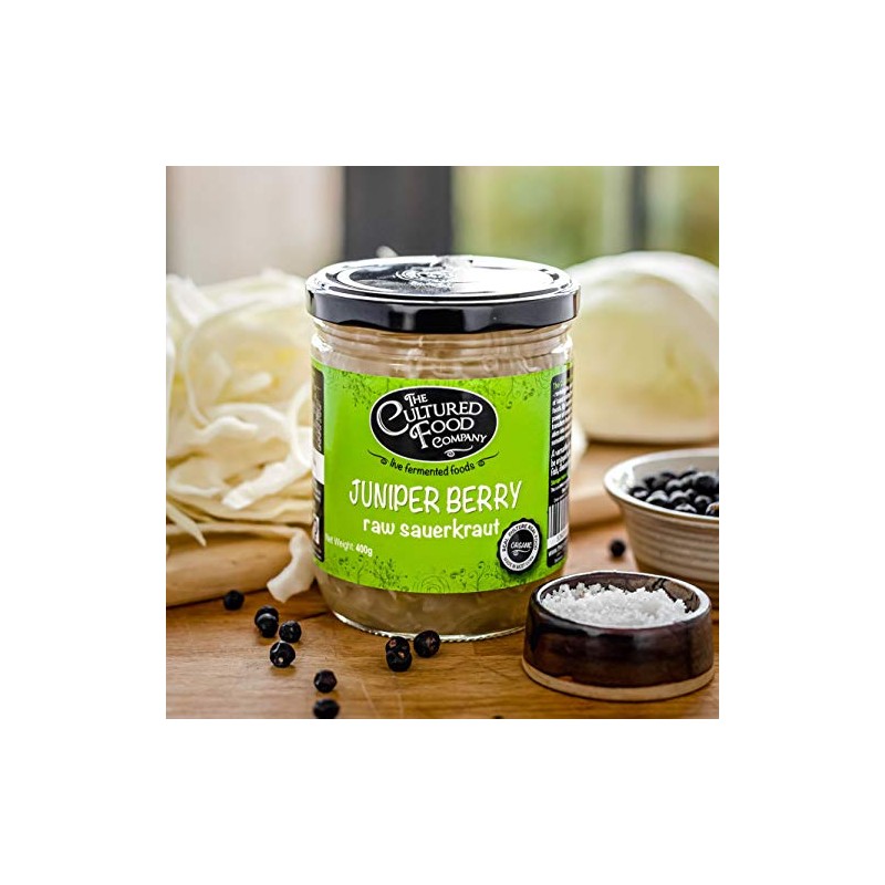 Juniper Berry Raw Sauerkraut, Organic, 400g