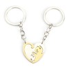 2 Pcs Golden and White Matching Puzzle Cat Couples Keychain,Cute