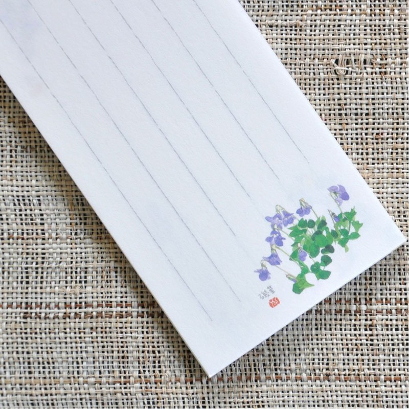 表現社 一筆箋 縦書き 12柄 24枚 美濃和紙 折々の花 十二ヶ月の花 23ー239