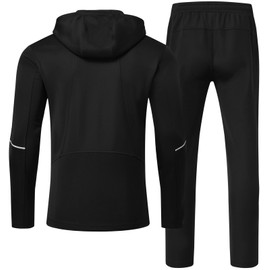 Rdruko Men's Track Suits 2 Piece Set Sweatsuits Jogging Workout Gym Warm Up Sportswear Suits with Hoodie(Black, US XXL)