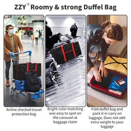 Extra Large Duffle Bag 110L Travel Duffle Lightweight Luggage Bag for Camping Sport Gym Weekender (Black)