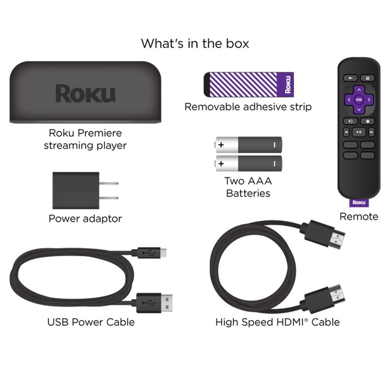 Roku Premiere Streaming Media Player HD/4K/HDR Simple Remote and Premium
