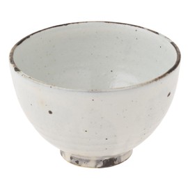 Marui Pottery MR-3-4213 Shigaraki Ware Hechamon Soup Bowl, Diameter Approx. 4.3 inches (11 cm), Powder Iron Scattering, White