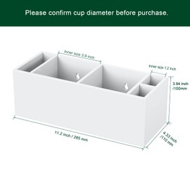 BOSSCASA Double Cup Holder with Marker Slot, Party Cup Dispenser Acrylic Cup Organizer Mark Your Cup and Drink Up Caddy Modern Bar Counter Decor, White