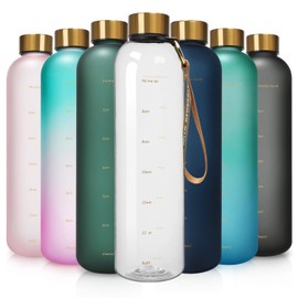 Opard Drinking Bottle, 1 L/800 ml Water Bottle, Leak-Proof Water Bottle, BPA-Free Sports Bottle, Time Marking Water Bottle