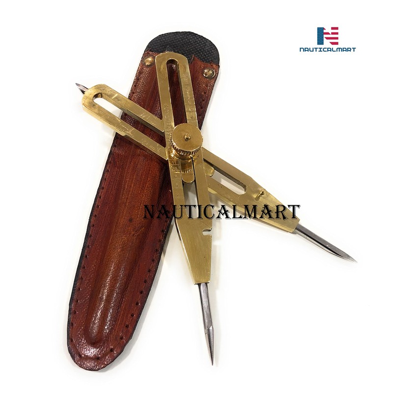 Artist Proportional Scale Divider Drawing Tool Professional (Brass, 9"/Leather Case)
