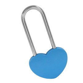 Cionyce Love Lock Heart Padlock, 3.5" 50mm Blue Heart Shaped Lock for Lovers Wedding, Valentines, Anniversary, Travel, Bridge(NO Key)