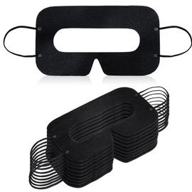 ByteX 200 Pcs Disposable VR Face Mask Breathable Cover Eye Mask for VR Nonwoven Fabric Sanitary VR Mask, VR Eye Cover Pad - Comfortable, Protective, Sweat-Absorbent Face Covers (Black)
