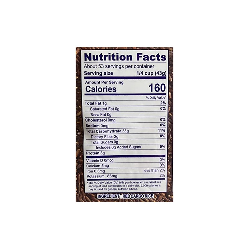 Three ladies Brand Red Cargo Rice 5 Lbs ( 1