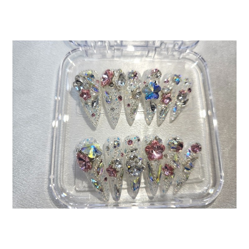  0822Cherry Blossom Swan Nail Queen Handmade Nail Tips ✨