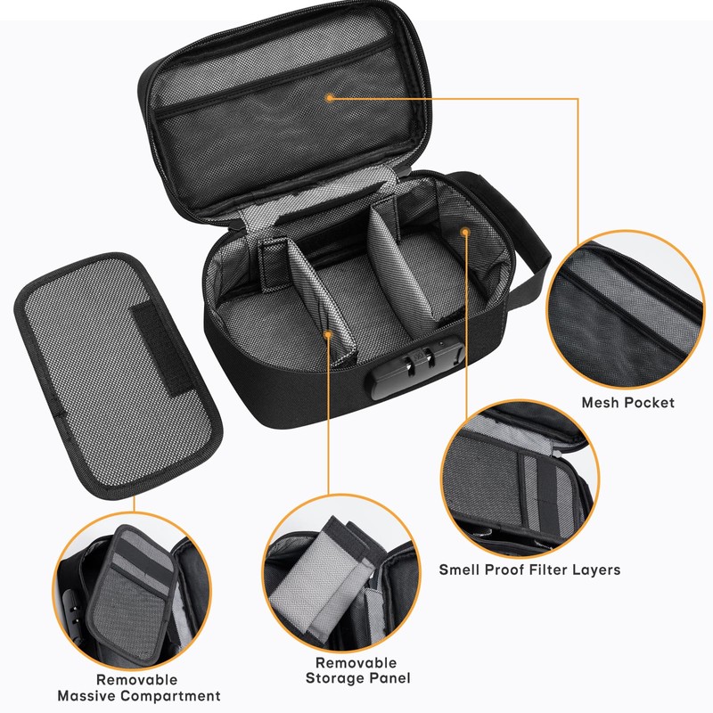 Enbagold Smell Proof Bag with Lock, Smell Proof Container Stash