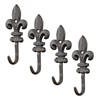 levandeo Set of 4 Lily Wall Coat Racks Cast Iron
