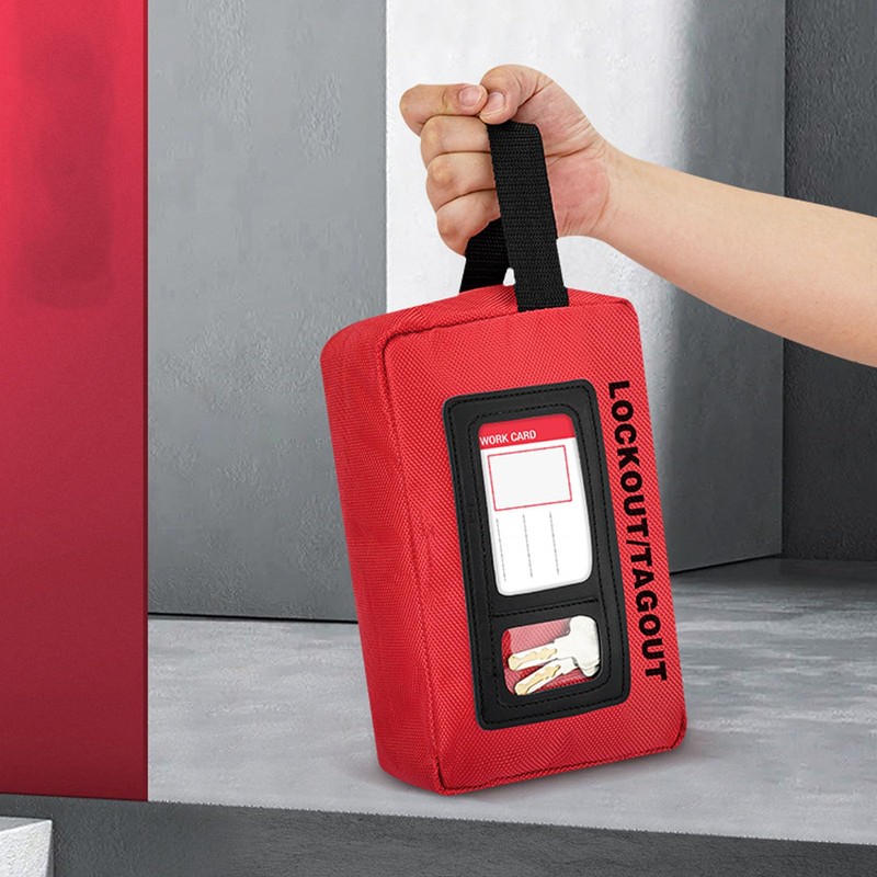 Lockout Bag for Lockout Tagout Devices, Large Capacity, Zippered Design,