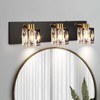 Modern Crystal Vanity Lights,3 Light Bathroom Vanity Light fixtures,Black and