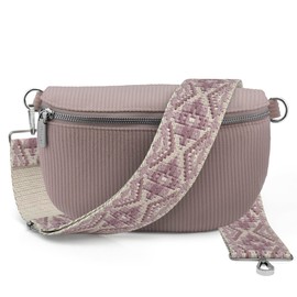 Artvall - Shoulder Bag Cord Bag Handbag Soft Corduroy Bag Bum Bag Small with Shoulder Strap Design Bag Strap Removable Adjustable Strap Crossbody Bag Waist Bag Women with Zip, Pink (Aztec Pink |