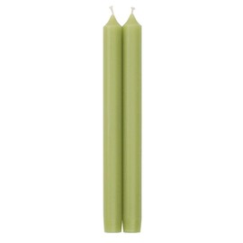 Caspari Straight Taper 12 Inch Candles in Moss Green, 2 Count