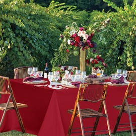 sancua Red Tablecloths for 6 Foot Rectangle Tables, 8 Pack - Washable Polyester Fabric Table Cloth for Wedding Party, Birthday, Banquet Reception, 54x108 Inch