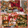 Lyrow 18 ft 3 Pcs Lighted Christmas Garland with Red
