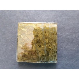 Unbranded 2x2 Tile Italian Metallic Glass Crackled Remodel Accents Namib Green Layered