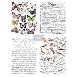 Redesign with Prima Transfers-Parisian Butterflies 11''x15'' Each Design,Total Design 22''x30'' Wall Decals Diy Wallpaper Wall Stickers Murals Decor For St. Patrick'S Day