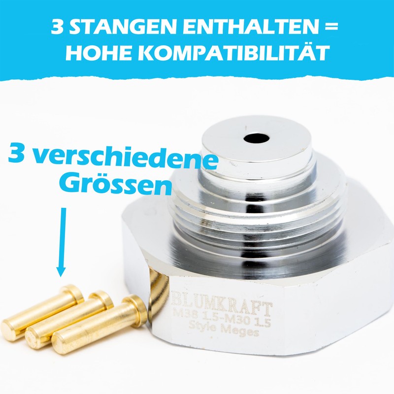 BLUMKRAFT 2 x Radiator Adapter Connector M38 x 1.5 Style