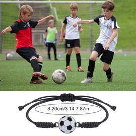 YHIJSR Pack of 22 Football Bracelets, Children's Football Sports Bracelets, Party Bags, Sports Friendship Bracelets, Adjustable Cord, Braided Bracelet, Girls Boys Football Bracelet