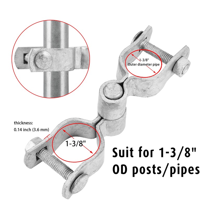 4 Pair Heavy Duty Chain Link Fence Solid Gate Post