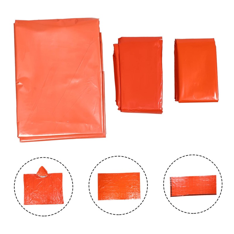 KOMBIUDA 1set Emergency Sleeping Thermal Survival Sleeping Bag and Tent
