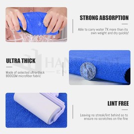 H HANUMANT ENTERPRISE 3PCS Premium Microfiber Towels for Cars Wash Drying 800GSM Thick Plush Cleaning Cloth Car Detailing Super Absorbent for Interior & Exterior Lint-free,Streak