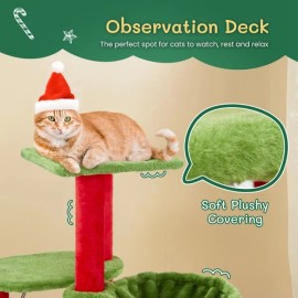 Unbranded Cat Tree Tower For Rest Activity Center Large Playing Apartment Christmas style