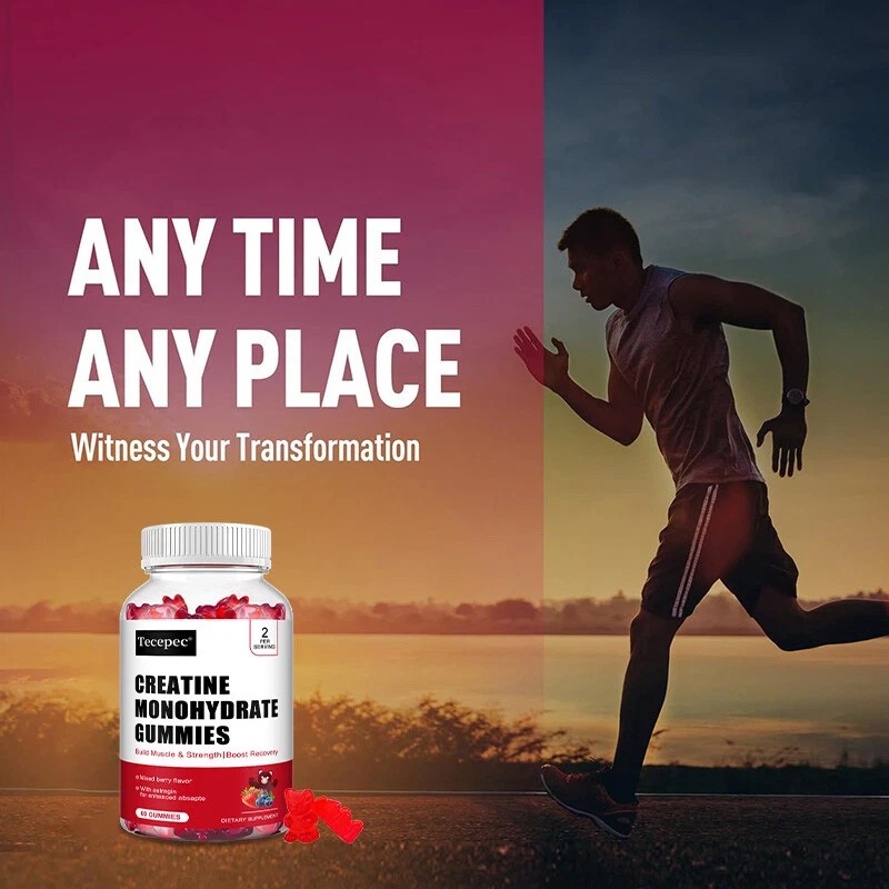 Tecepec Creatine Monohydrate 60 Gummies - Boost Muscle Strength and