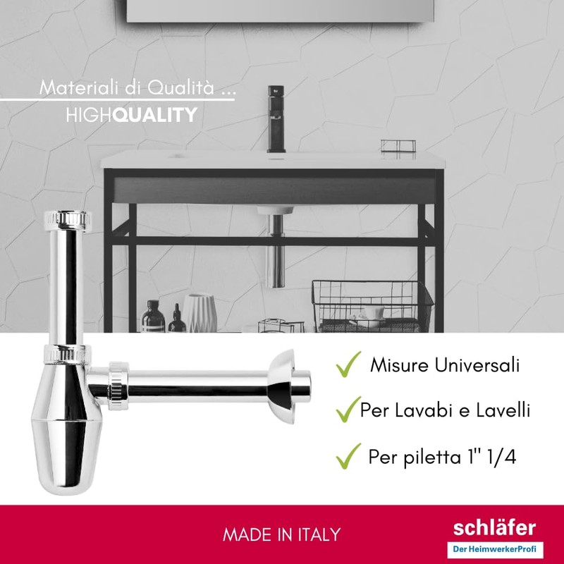 Schläfer 4396115 | Chrome ABS 1 1/4 Siphon, Bottle Siphon