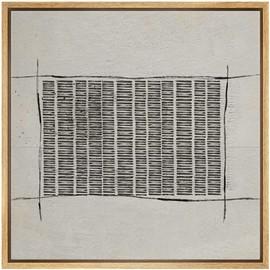 SIGNWIN Framed Canvas Print Wall Art Geometric Dark Black Gray Polygon Square Abstract Shapes Illustrations Modern Art Decorative Minimal Calm/Zen for Living Room, Bedroom, Office - 24"x24" Natural