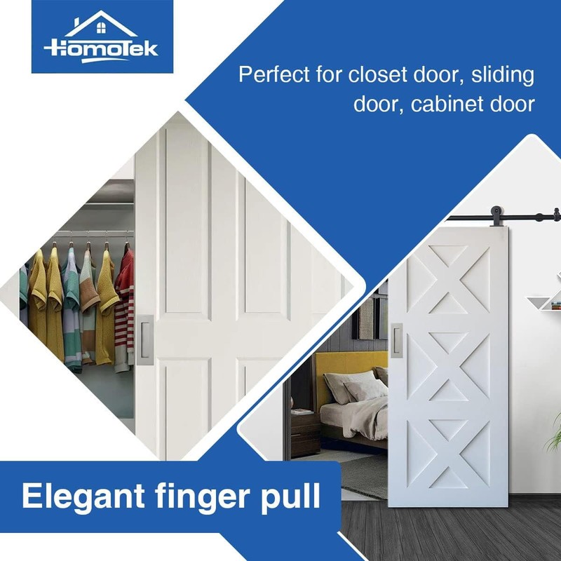 HOMOTEK 2 Pack 150mm Flush Sliding Closet Door Pulls, Recessed