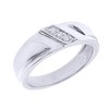Men's 925 Sterling Silver 3-Stone Diagonal Set Diamond Wedding Band,