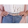 styleBREAKER 03010110 Women's Leather Belt Plain Colours with Aztec Prongs