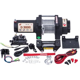 Sinoking 12VDC 3000LB/1361kg, Waterproof Electric Winch UTV ATV Winch with 0.18″39′(feet) Steel Wire Rope Winch Kit