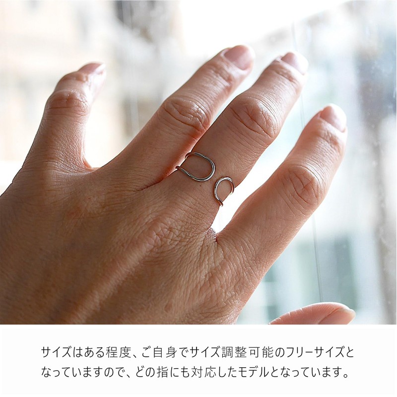 シルバー シルバー925 本物 ワイヤーダブルライン リング 指輪 メンズ レディース シンプル 太め