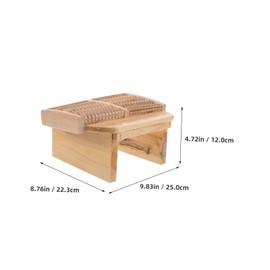 FOMIYES Massage Stool Foot Stool Dressing Table Stool Shower Accessories Living Room Foot Rest Makeup Footstools Desk Foot Rest Bathroom Foot Rest Stool for Bathroom Brown Wood