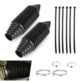 Shakas 2 PCS Car Steering Gear Ball Cage Dust Cover, High Temperature Resistant Leak-proof Sealing Protecor, Disassembly Free Cutable Tool with Cable Ties and Clamps, Universal for Cars (Black)