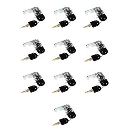 TOP-VIGOR 10Pcs 20mm Security Cam Lock, Cabinet Drawer Security Mailbox Locks with 20 Keys for Cupboard, Drawer, Wardrobe, Letter Box and Toolbox, Keyed Different