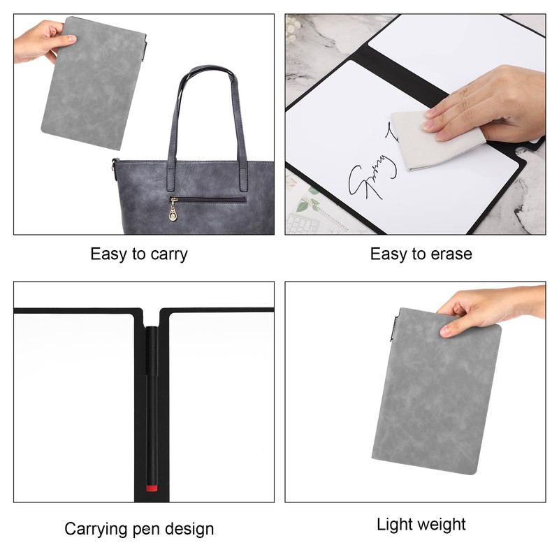 Reusable Notebook, Wipe Clean Notebook 24 x 16.5 cm, Portable