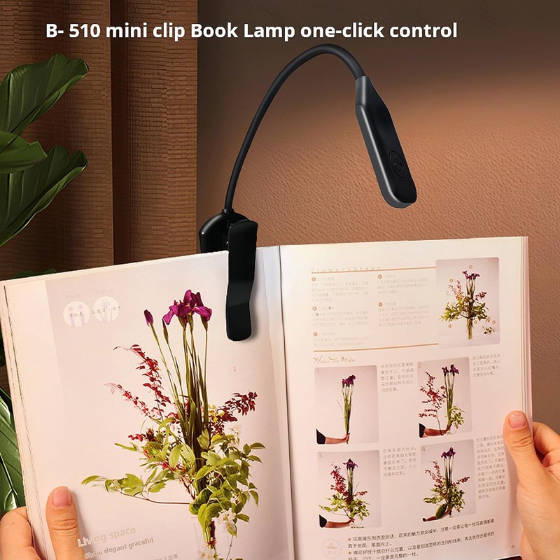 Ruoaueob Rechargeable Reading Light, 10LED Beads with 3 Color Temperatures